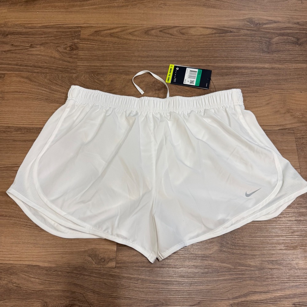 Nike Dry Womens Running Shorts White Dri-FIT Mesh Athletic 831558-100 XL